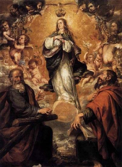 unknow artist Virgin of the Immaculate Conception with Sts Andrew and John the Baptist oil painting image